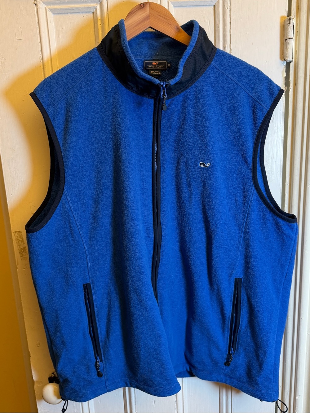 Vineyard Vines by Shep & Ian Fleece Vest Men XL Blue Full Zip Whale Logo
